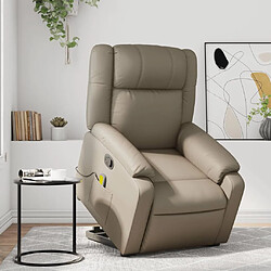 Maison Chic Fauteuil Relax pour salon, Fauteuil inclinable de massage Cappuccino Similicuir -GKD65344