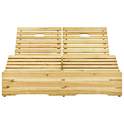 Maison Chic Chaise longue | Transat Bain de soleil double Bois de pin imprégné de vert -GKD26855