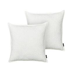 Beliani Lot de 2 coussins SENECIA 45 x 45 cm Unicolore Blanc cassé