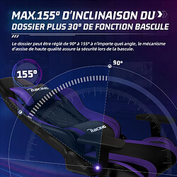 Lexzurn Chaise Gaming Ergonomique inclinable 90° à 170°- Hauteur et coussins réglables, Charge 150Kg