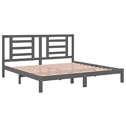 Avis vidaXL Cadre de lit sans matelas gris 200x200 cm bois massif de pin