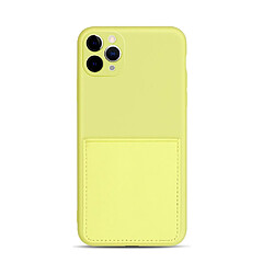 Coque en silicone souple avec porte-carte jaune pour votre Apple iPhone 11 Pro 5.8 pouces