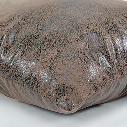 Thedecofactory Coussin aspect cuir marron 40x40cm HAVANE