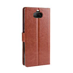 Avis Wewoo Housse Coque Etui à rabat horizontal pour Sony Xperia 8 Retro Crazy Horse Textureavec support et emplacements de cartes et cadre photo Marron