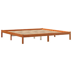 Vidaxl Cadre de lit cire marron 180x200 cm bois de pin massif