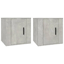 Maison Chic Lot de 2 Meubles TV muraux Banc TV suspendus pour salon Gris béton 40x34,5x40 cm -MN44532