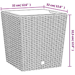 vidaXL Jardinière et intérieur amovible blanc 21 /32 L rotin PP pas cher