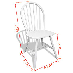 vidaXL Chaises à manger lot de 6 blanc bois d'hévéa solide pas cher