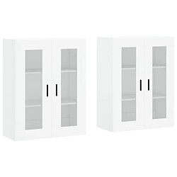 Maison Chic Lot de 2 Armoires murales,Meuble de Rangement,Armoire Suspendue blanc bois d'ingénierie -MN98201