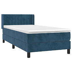 Avis Maison Chic Structures de lit + matelas,Lit à sommier tapissier et matelas pour Chambre Bleu foncé 80x200 cm Velours -MN21178