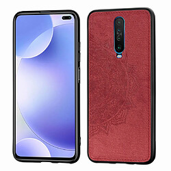 Wewoo Coque Pour Xiaomi Redmi K30 Mandala Housse en tissu gaufré PC + TPU de téléphone portable avec fonction magnétique et dragonne rouge