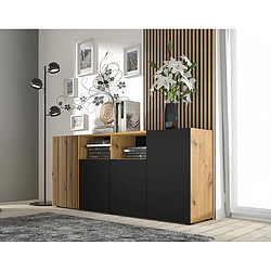 Acheter Bestmobilier Ozzy - buffet bas - bois et noir - 180 cm