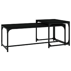 Maison Chic Lot de 2 Tables basses,Table Console pour salon Noir Bois d'ingénierie -MN33447