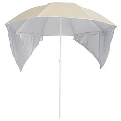 Helloshop26 Parasol de plage avec parois latérales 215 cm sable 02_0008380