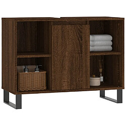 Avis Maison Chic Armoire salle de bain,Meuble de rangement de salle de bain,Meuble haut chêne marron 80x33x60cm bois d'ingénierie -GKD349002