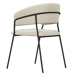 Avis Moloo LUCA-Fauteuil de table en tissu Vanille et métal noir (x2)