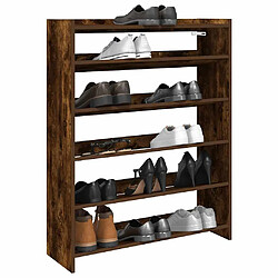 vidaXL Étagère à chaussures chêne fumé 80x25x100 cm bois d'ingénierie