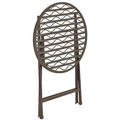 Acheter Set de Bistrot Biella pour Jardin Métal Vert Foncé Patine Grise Claire [en.casa]