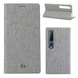 Etui en PU avec support et porte-cartes gris pour votre Xiaomi Mi 10/Mi 10 Pro