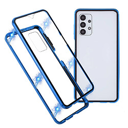 Coque en métal Cadre d'adsorption magnétique bleu pour votre Samsung Galaxy A32 5G