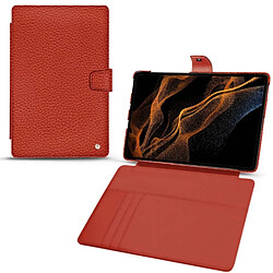 Housse cuir Samsung Galaxy Tab S8+ - Rabat portefeuille - Papaye ( Pantone #b54317 ) - NOREVE