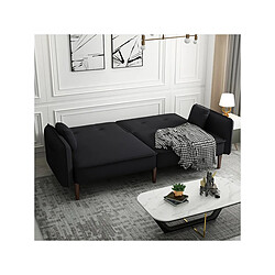 Acheter Habitat Et Jardin Canapé droit convertible Caspian - Noir