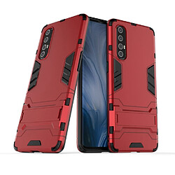 Coque en TPU hybride cool style garde avec béquille rouge pour votre Oppo Reno 3 Pro