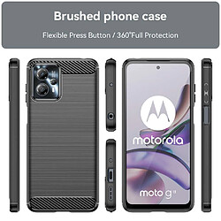 Htdmobiles Coque pour Motorola Moto G13 4G / G23 4G / G53 5G - housse etui silicone gel carbone + verre trempe - NOIR