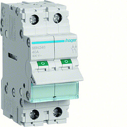 Avis interrupteur modulaire - 2 pôles - 40a - hager sbn240