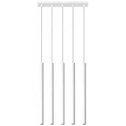 Luminaire Center Suspension Pastelo Acier blanc 5 ampoules 100cm