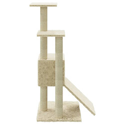 Helloshop26 Arbre à chat meuble tour grimper jouet grattage grattoir escalade plateforme avec griffoirs en sisal 92 cm crème 02_0022532