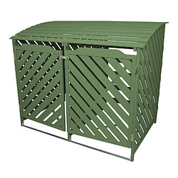 Monstershop Cache Poubelle Double Vert Sauge - 122cm x 149cm x 92cm