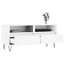 Acheter Maison Chic Meuble TV scandinave - Banc TV pour salon blanc 100x34,5x44,5 cm bois d'ingénierie -MN31636