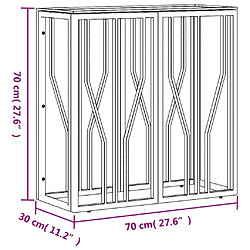 vidaXL Table console doré 70x30x70 cm acier inoxydable et verre pas cher