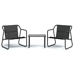 Maison Chic Salon de jardin 3 pcs avec coussins - Table et chaises d'extérieur - Mobilier/Meubles de jardin Moderne anthracite acier -MN18752