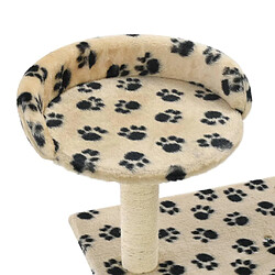 Acheter Helloshop26 Arbre à chat griffoir grattoir niche jouet animaux peluché en sisal 95 cm beige motif de pattes 3702176