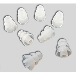 Xcessor Lot de 4 Paires d'embouts de Remplacement à Triple Ailette en Silicone pour écouteurs (8 pièces) Compatible avec la Plupart des Marques d?écouteurs.Taille : S. Blancs. s Transparent