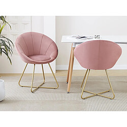 Habitat Et Jardin Lot de 2 chaises de salle manger en velours Rosalie - Rose