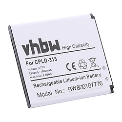 Batterie Li-Ion vhbw 1800mAh (3.7V) pour téléphone portable, Smartphone Vodafone Smart 4 Turbo 889N, Smart 4G 889N. remplace: CPLD-315.