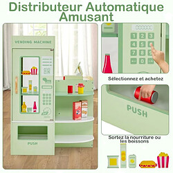 Acheter Helloshop26 Ensemble de jeu de supermarché en bois autoportant pour enfants tableau noir caisse enregistreuse distributeur automatique pour 3 à 8 ans vert 20_0007129