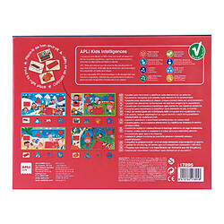 Apli Association Puzzle les 4 Saisons - 4 Puzzles de 4 Pièces xxl - Eléments Géométriques Découpés - Puissance Psychomotrice Fine et Concentration - Boîte 20.58x20.58mm - Puzzle 36x18cm - Pièce 9x18cm - Couleur Multicolore