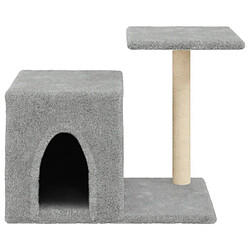 Helloshop26 Arbre à chat meuble tour grimper jouet grattage grattoir escalade plateforme avec griffoirs en sisal clair 50,5 cm gris 02_0022609