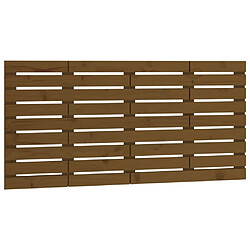 vidaXL Tête de lit murale Marron miel 156x3x63 cm Bois massif de pin