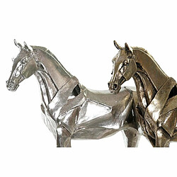 Figurine Décorative DKD Home Decor Cheval Argenté Doré Résine (29 x 8 x 29 cm) (2 Unités)