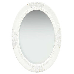 Maison Chic Miroir mural style baroque | Miroir Décoration pour Maison Salle de Bain 50x70 cm Blanc -GKD43910