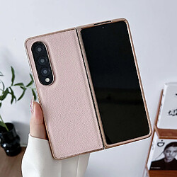 Coque en TPU + PU nano électroplaqué, anti-chocs, anti-rayures, anti-chocs pour votre Samsung Galaxy Z Fold4 5G - or rose