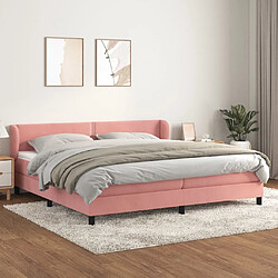 vidaXL Sommier à lattes de lit avec matelas Rose 200x200 cm Velours 