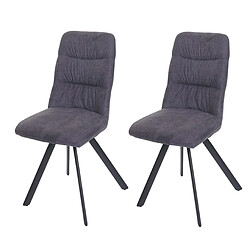 Decoshop26 Lot de 2 chaises de salle à manger confortable pivotante en velours anthracite cadre en acier 04_0007358