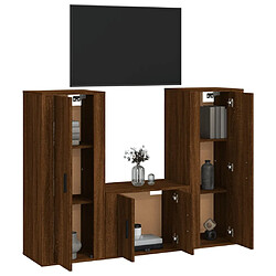 Avis Maison Chic Ensemble de meubles TV 3 pcs pour salon - Chêne marron Bois d'ingénierie -MN13391