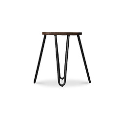 ICONIK INTERIOR Tabouret Hairpin - 42cm - Bois foncé et métal Bronze pas cher